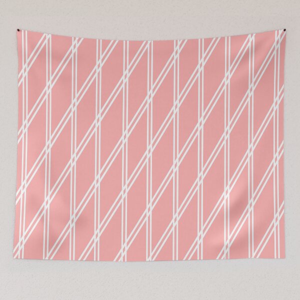 Item preview, Pastel Red and White Diamond Grid designed and sold by tinyteacups.