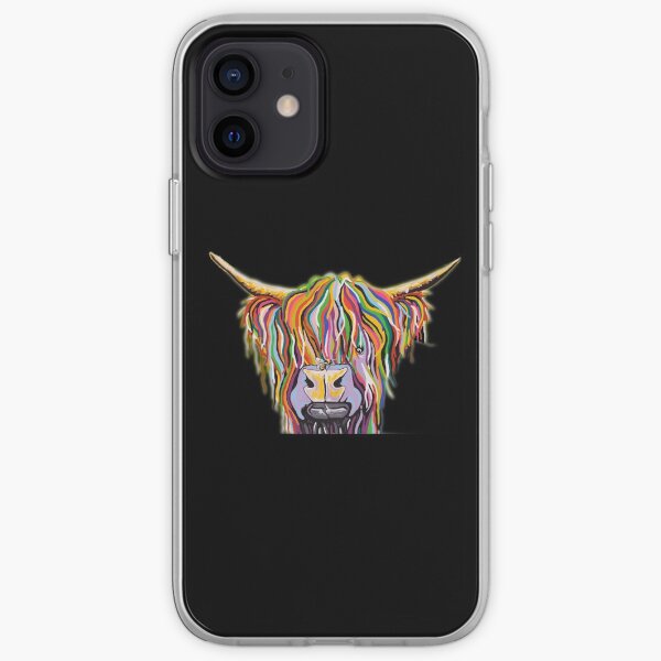 Highland Cow McCoo mcoo mujer negro Funda blanda para iPhone