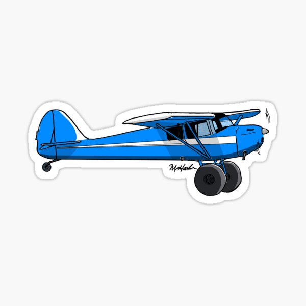 Blue and White Bush Plane Sticker