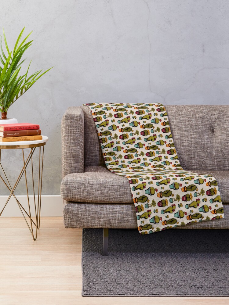 Alternate view of CactAss tattoo flash Throw Blanket