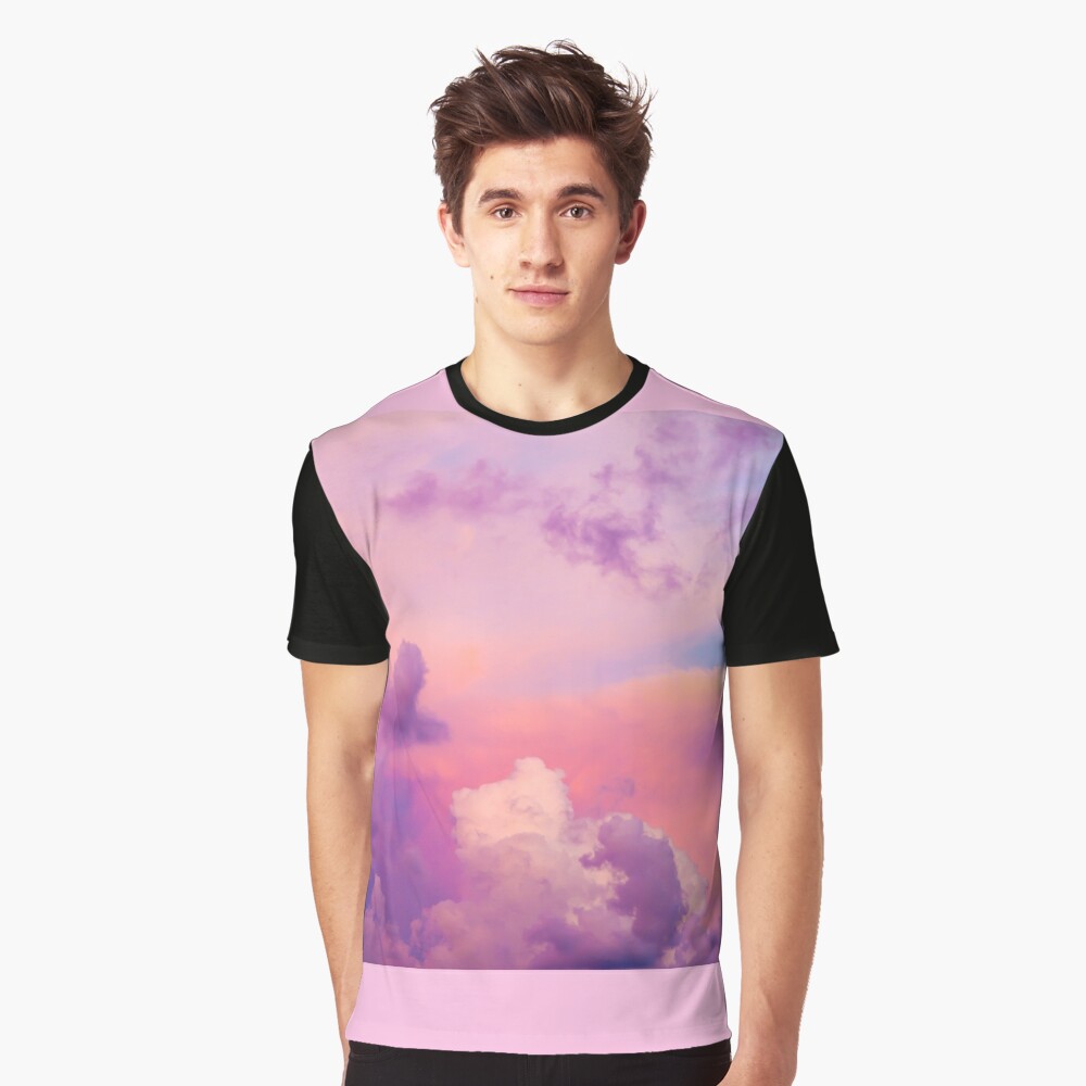 Pink And Purple Fluffy Colorful Clouds Cotton Candy Texture Long Sleeve T  Shirt by EnShape