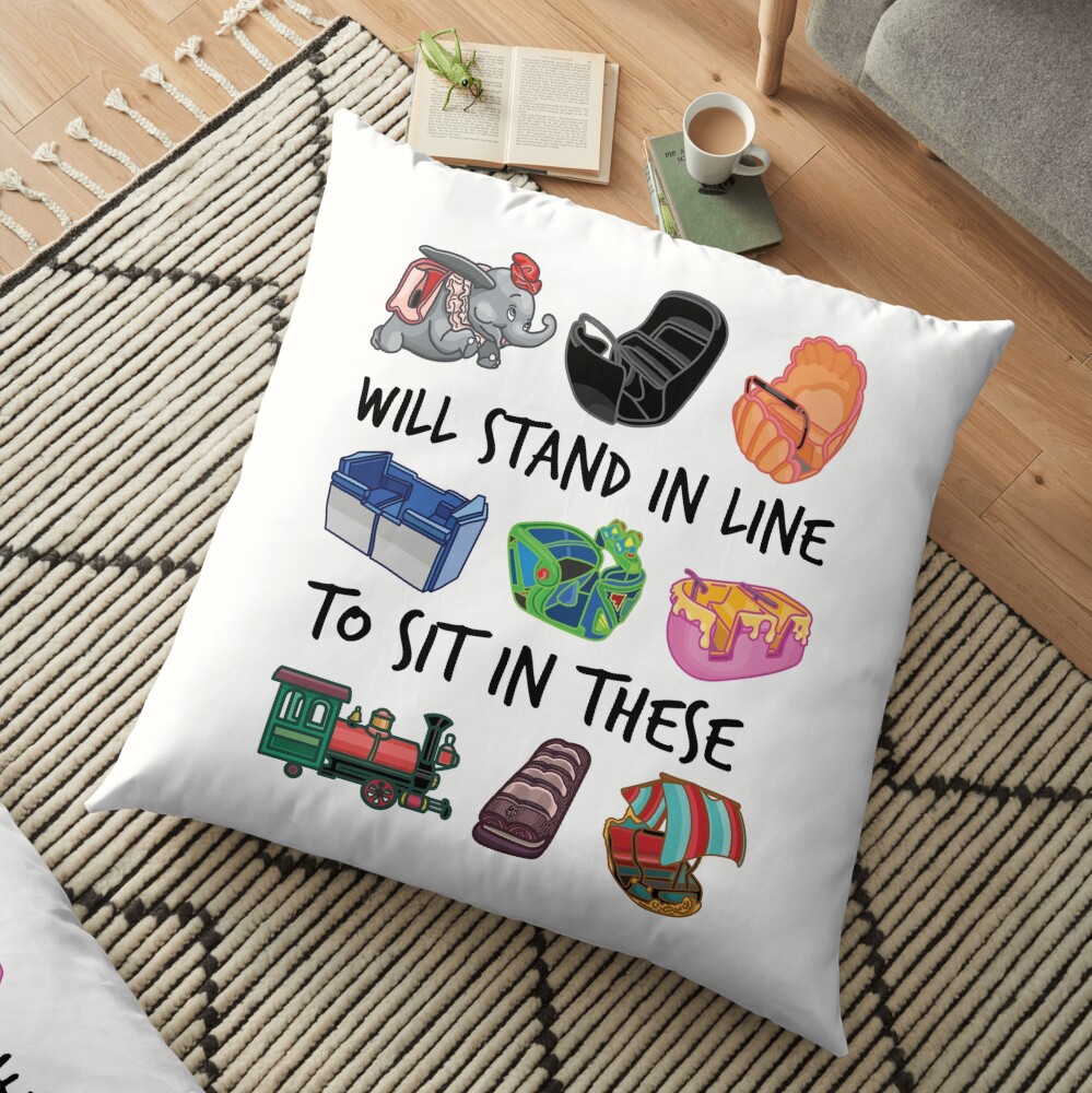 Ride Vehicles (with Caption) Floor Pillow