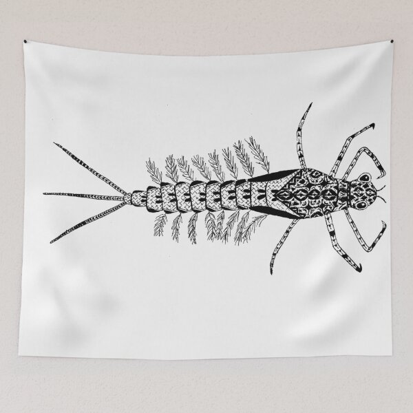 Item preview, Cute Bug Mayfly Larva Drawing designed and sold by ChickenWizzard.
