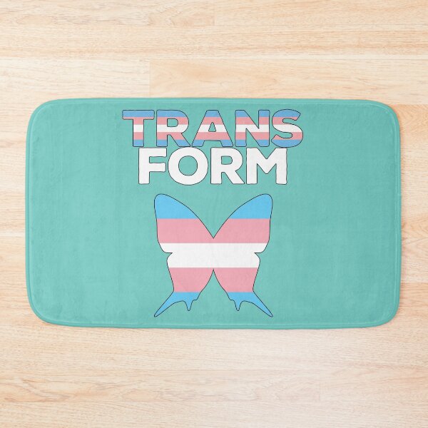 Item preview, Butterfly Transgender Flag Transform Pink Blue White print designed and sold by doodabobs.