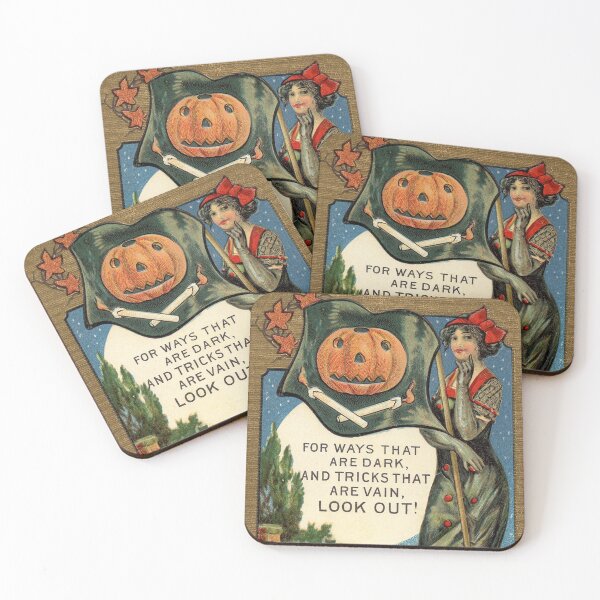 Item preview, Vintage Halloween Greeting Card Post Card Dark Tricks Look Out! designed and sold by DeeElle.