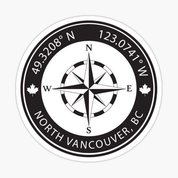 Item preview, North Vancouver, British Columbia Geographical Coordinates designed and sold by TeeOhGraphics.