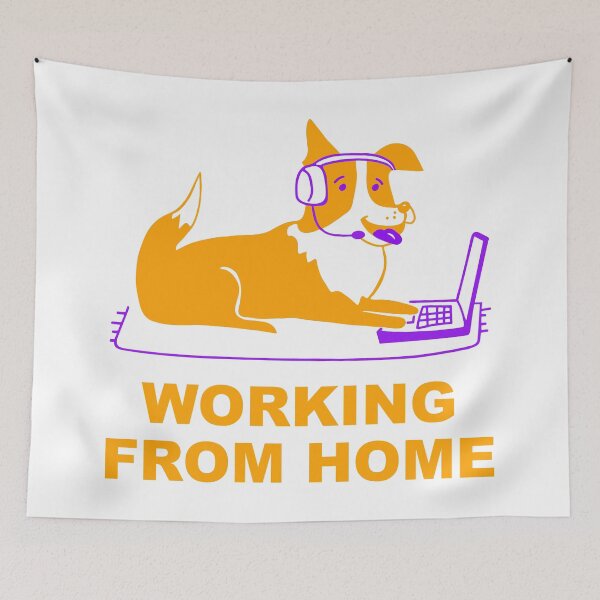 Item preview, Working from Home - Self isolating with your best friend designed and sold by seesaw-clothing.