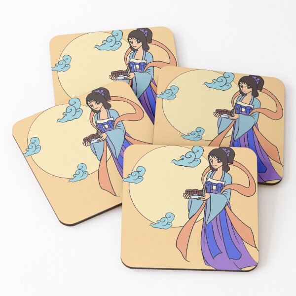 Item preview, Mid autumn goddess presenting mooncakes designed and sold by HeatherPhn.