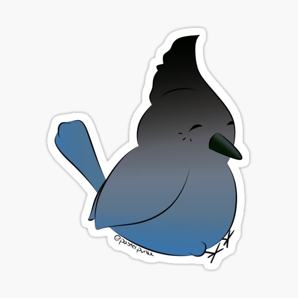 Funny and cute bird transparency sticker, Blue Jay. AI Generative. 23574943  PNG