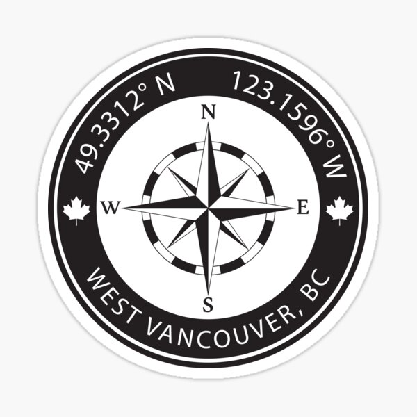 Item preview, West Vancouver, British Columbia Geographical Coordinates designed and sold by TeeOhGraphics.