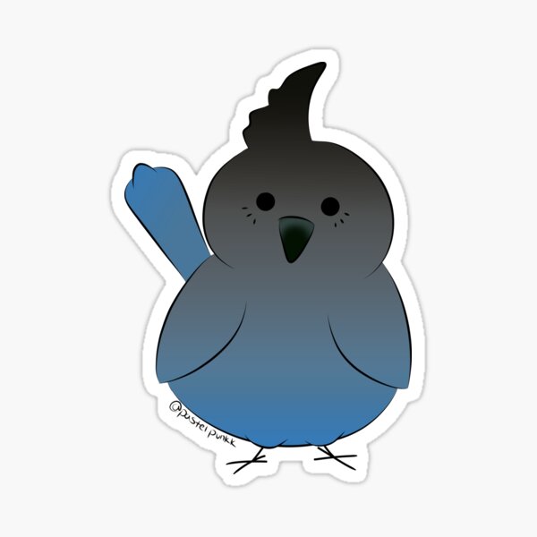 Funny and cute bird transparency sticker, Blue Jay. AI Generative. 23574912  PNG