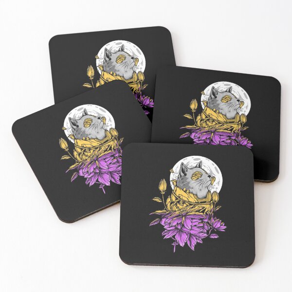 Item preview, Cat. Moon. Tattoo. Purple. Gold designed and sold by shirtdan.