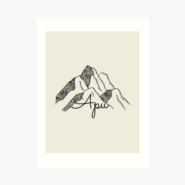 Apu - black on beige Art Print