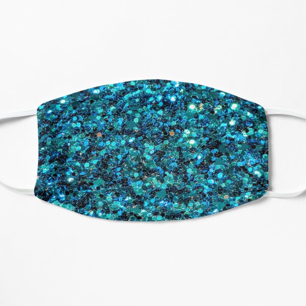Turquoise Sparkling Sequins Flat Mask