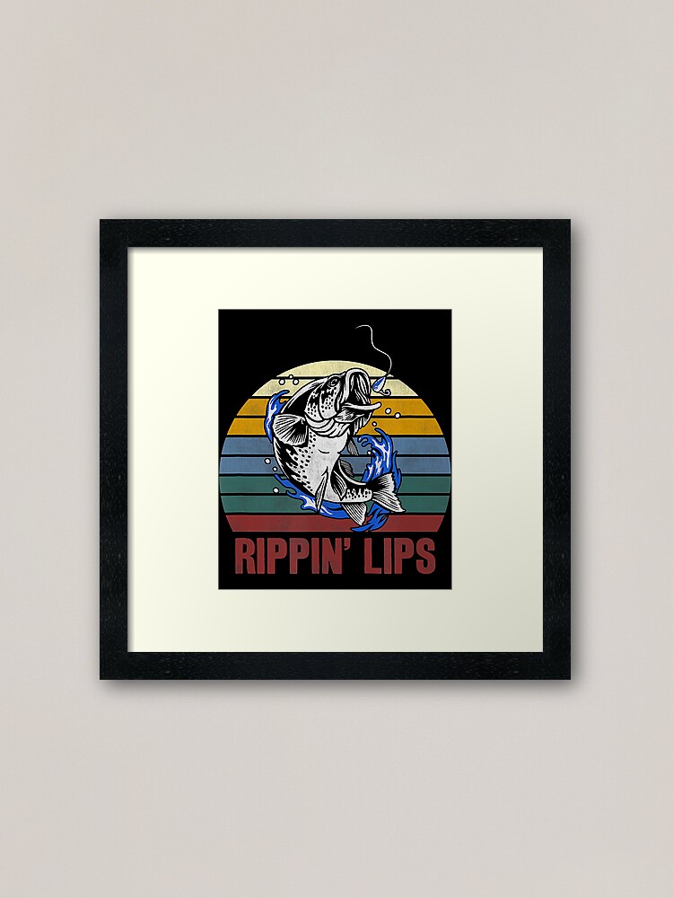 Rippin Lips Retro Vintage Bass Fishing | Framed Art Print
