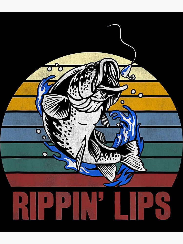 Bendin Tips Rippin Lips Vintage Bass Fishing Gifts for Men Long