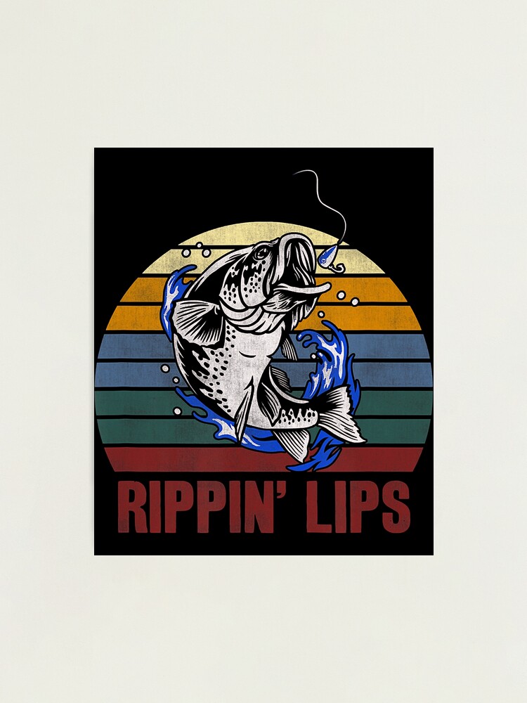 Rippin Lips Retro Vintage Bass Fishing Photographic Print for