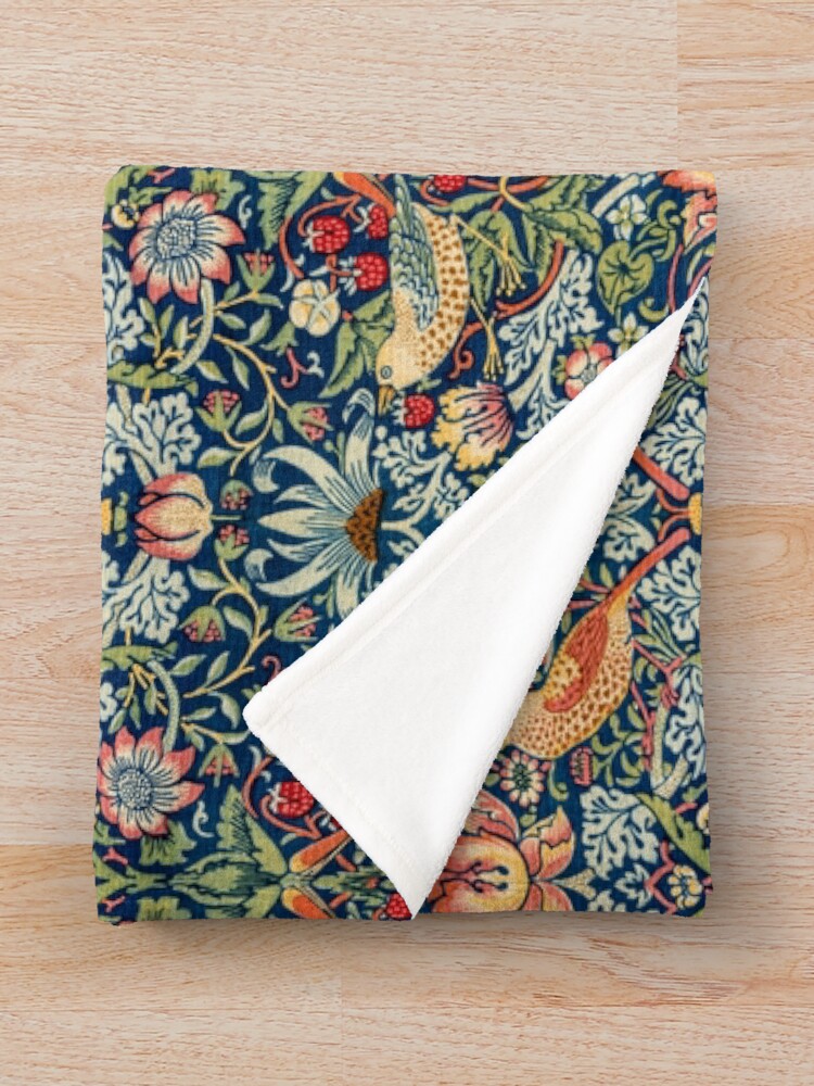 Alternate view of The Strawberry Thieves William Morris Pattern Throw Blanket