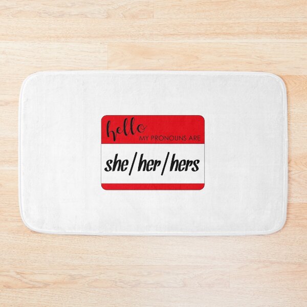 Item preview, Hello My Pronouns Are She Her Hers Red Nametag designed and sold by agdesigns6.