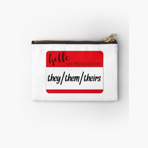 Item preview, Hello My Pronouns Are They Them Theirs Red Nametag designed and sold by agdesigns6.
