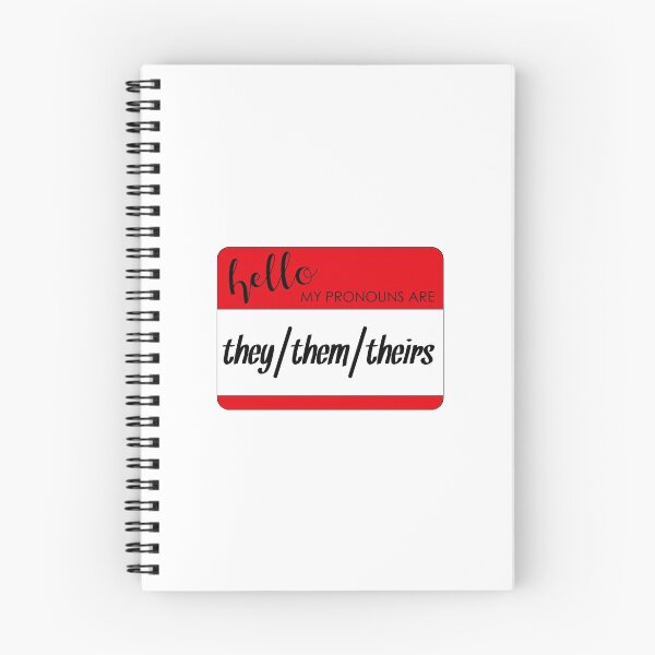 Item preview, Hello My Pronouns Are They Them Theirs Red Nametag designed and sold by agdesigns6.
