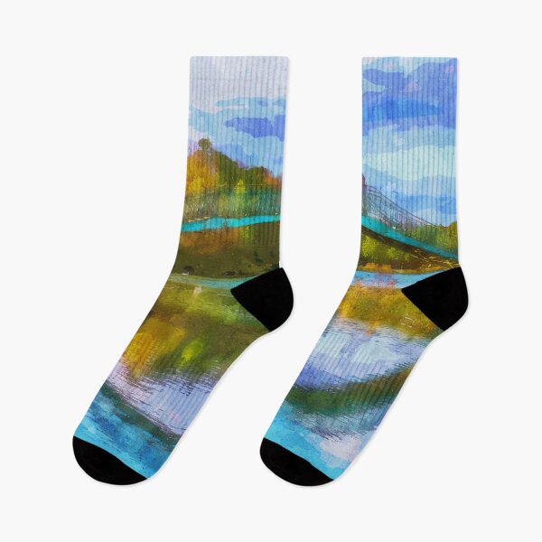 Item preview, Bridge Across the River with a Castle - Watercolor designed and sold by d1mology.