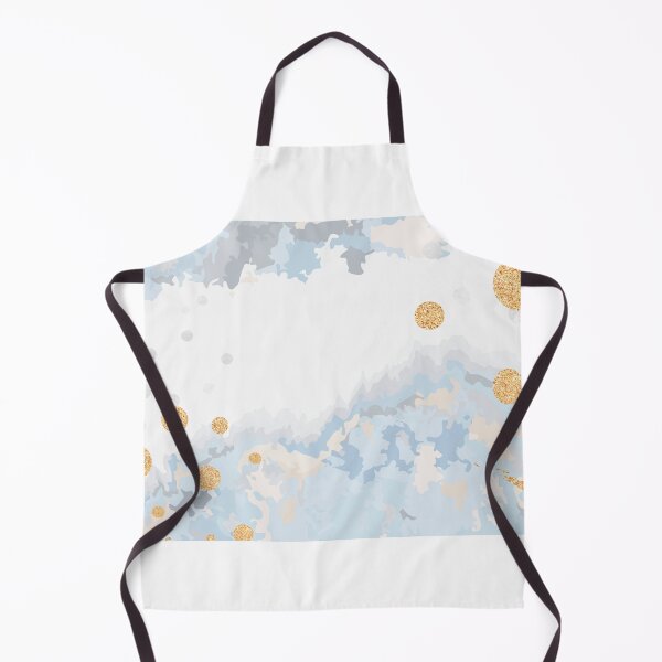 Item preview, Light Blue & Gold Liquid Marble Painting designed and sold by newburyboutique.