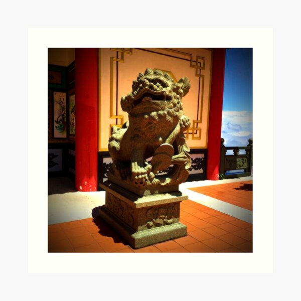 Foo Dog In A Temple In The Skies Art Print