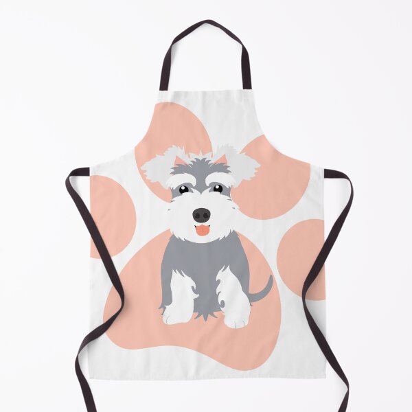 Item preview, Cute Miniature Schnauzer Dog and Paw Print - Pink designed and sold by Lulupainting.