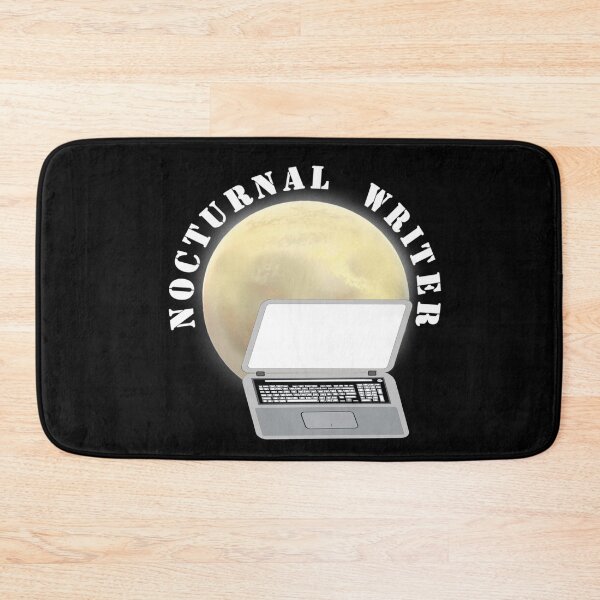 Item preview, Nocturnal Writer.  Moon and Laptop Computer.  designed and sold by ArtByLM.