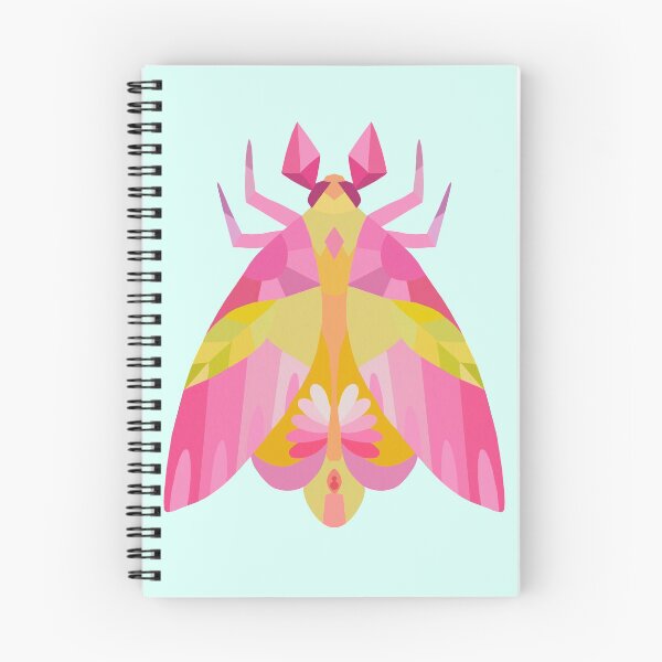 Item preview, Geometric Pink and Yellow Maple Moth Insect designed and sold by narwhalwall.