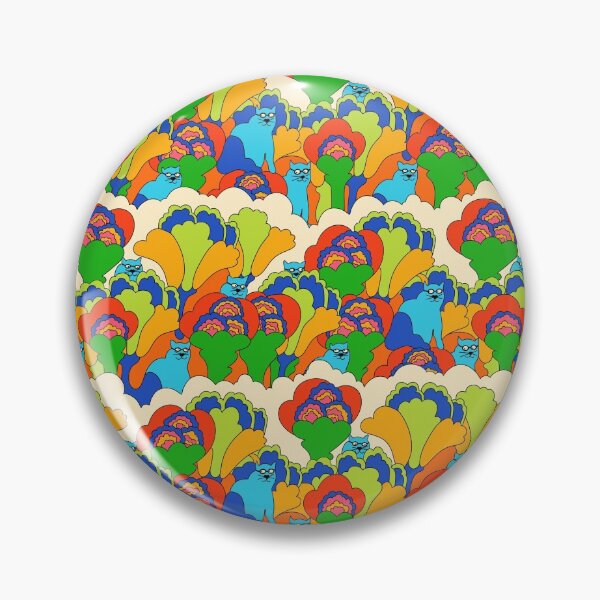 Item preview, Psychedelic blue cats designed and sold by Audrey Herbertson.