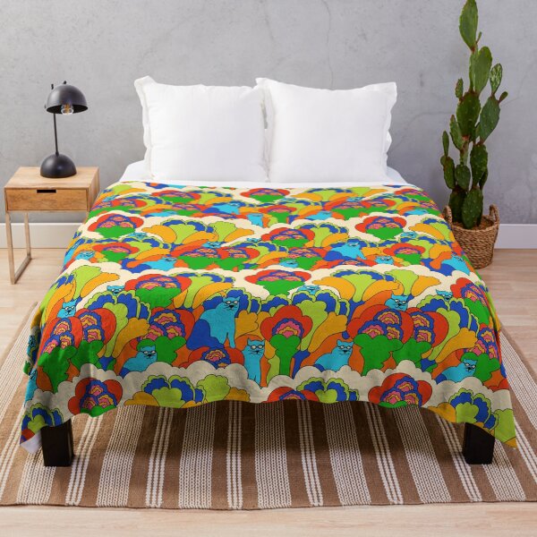 Item preview, Psychedelic blue cats designed and sold by Audrey Herbertson.
