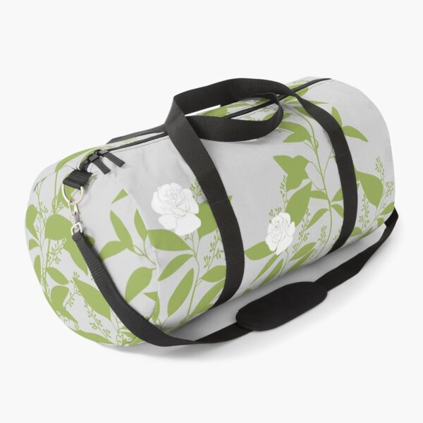 White Flowers Duffle Bag
