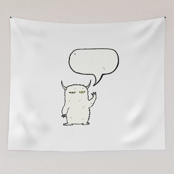 Item preview, Mr White Speech Bubble Monster designed and sold by wildflowerperks.