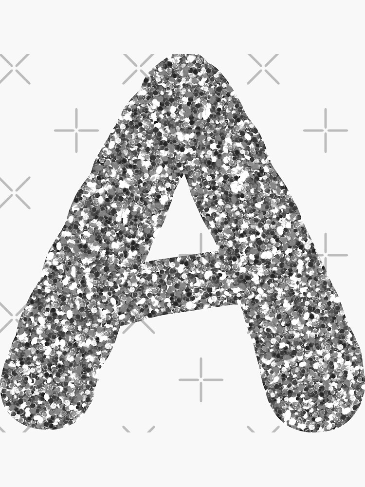 Silver Glitter Gem Letter Stickers