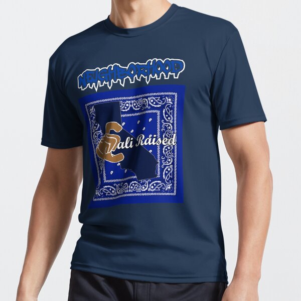 Cali Raised Blue Bandana Graphic T Shirt Handmade New -  New Zealand