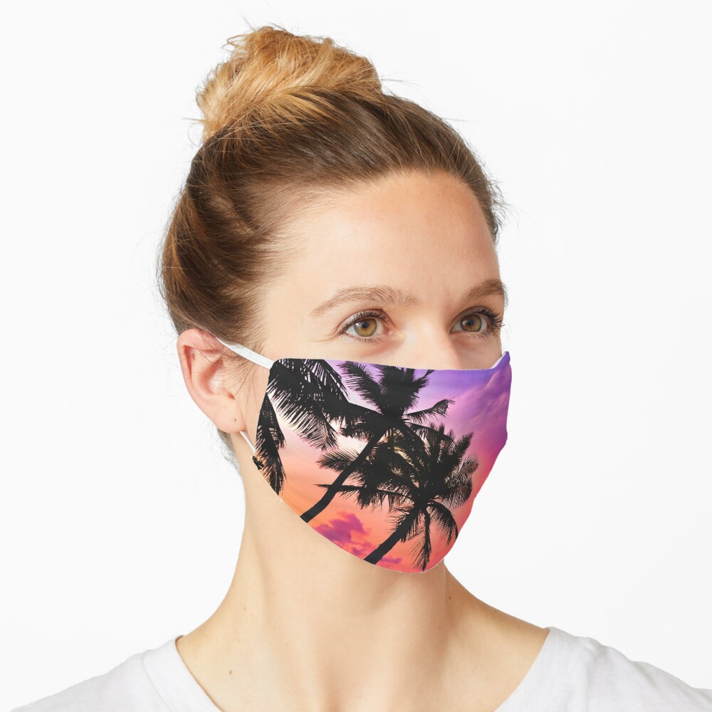 Beautiful Tropical Pink Sunset Mask