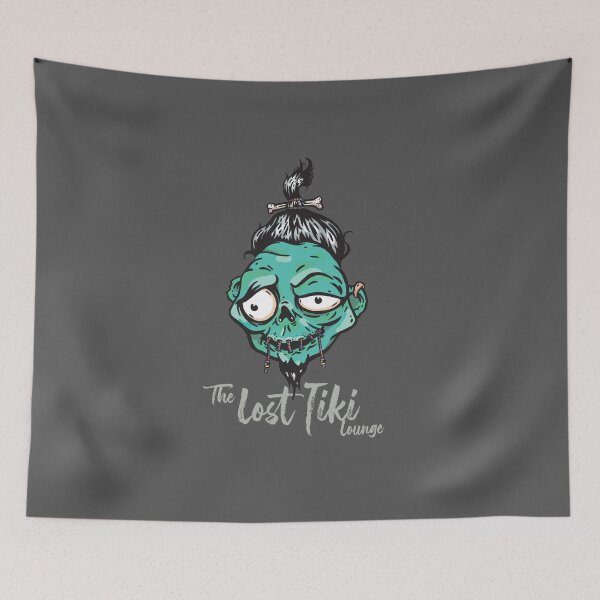 Item preview,  Drunken Shrunken Tiki Head - Official Merch - Turquoise designed and sold by electricdreamz.