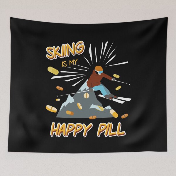 Item preview, Skiing is my Happy Pill Gift for a Skier and Doctor designed and sold by Rzelemenz.