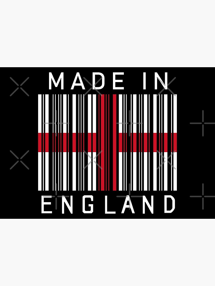 Póster «Hecho en bandera de código de barras de Inglaterra» de hockeng ...