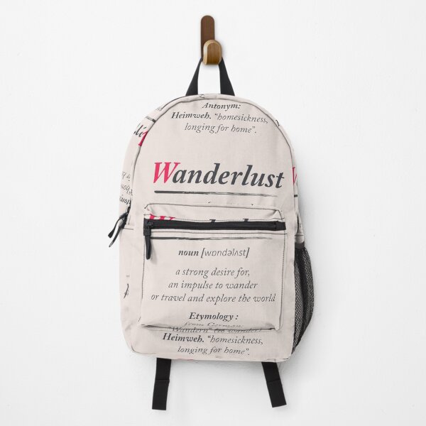 Item preview, Wanderlust, dictionary definition, word meaning illustration, travel the world, go on adventures designed and sold by Spallutos.
