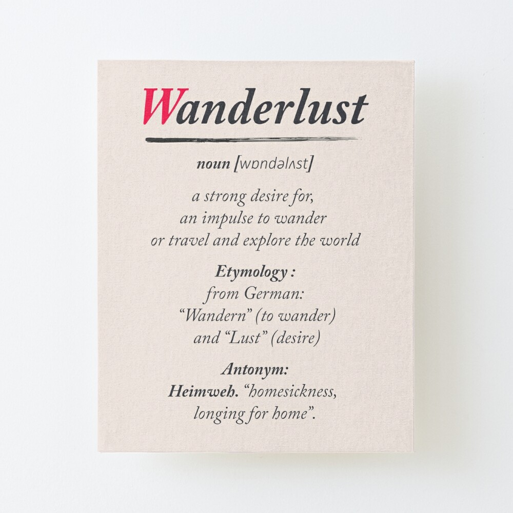 Saudade - Travel Word Definition - Typography - Wanderlust Art Board Print  by thingswithlove