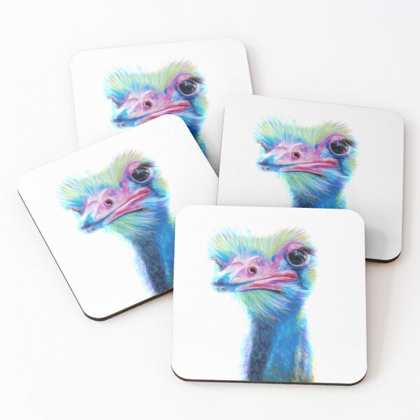 Item preview, Ostrich peacock coloured bird picture emu cute and colourful designed and sold by Julieford.