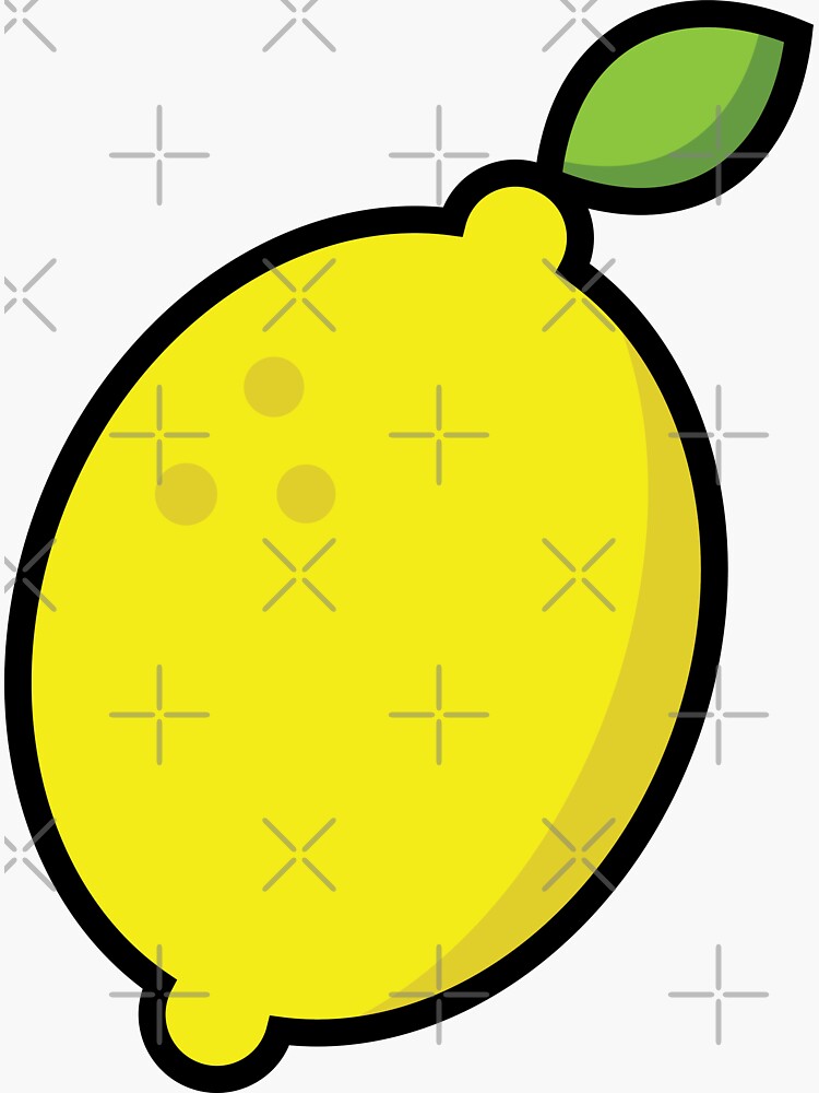 "Cute Lemon Icon on Yellow" Sticker for Sale by ennbe Redbubble
