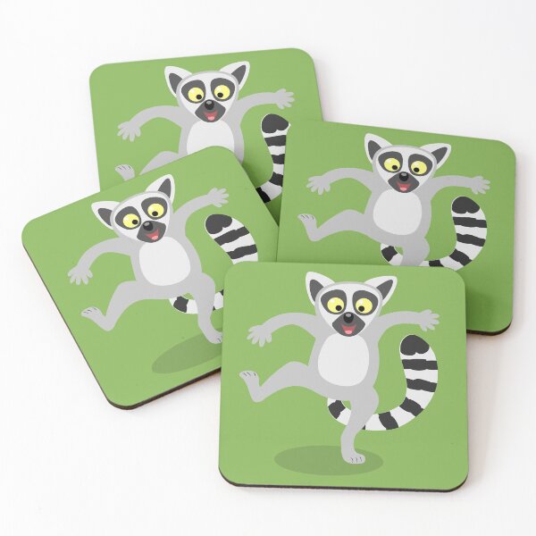 Item preview, Cute ring tail lemur dancing cartoon illustration designed and sold by FrogFactory.