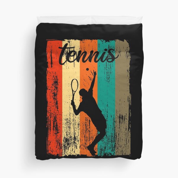 Cadeau de conception de sport de joueur de tennis vintage rétro Housse de couette