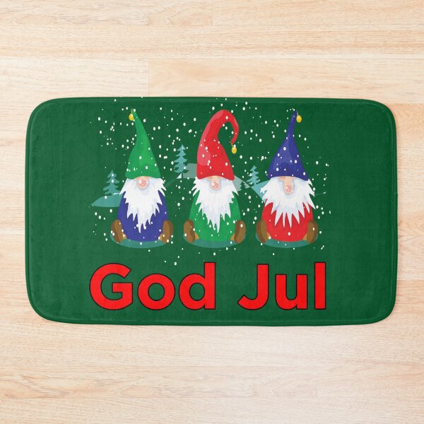 Item preview, God Jul Tomte Nisse Gnomes Scandinavian Merry Christmas designed and sold by funnytshirtemp.