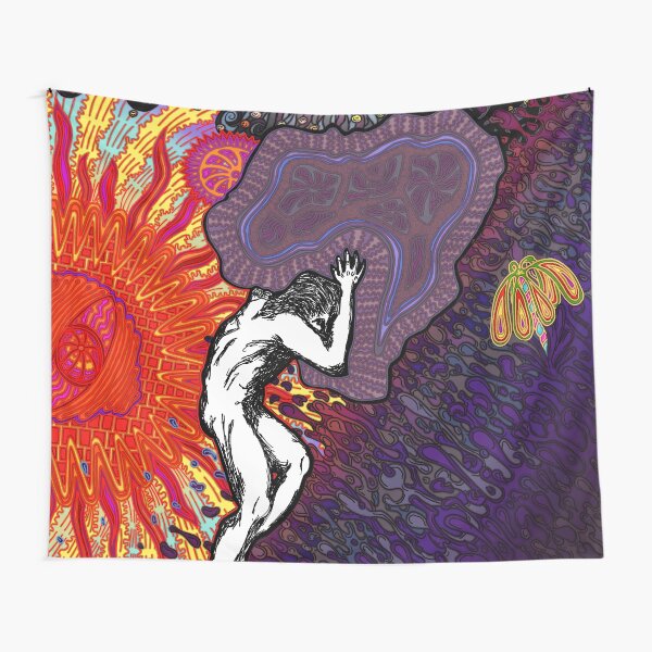 PSYCHEDELIC TRIPPY HORROR VACUI MYTH OF SISYPHUS - full colour Tapestry