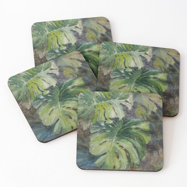 Item preview, Monstera Leaves in Garden by the bay, original watercolor painting  designed and sold by Almondtree.